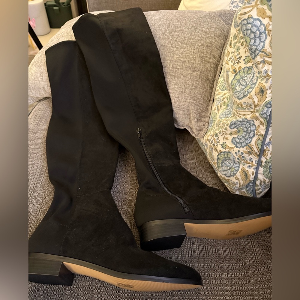 J.Crew Factory Stretch Faux Suede Knee High Boots 10